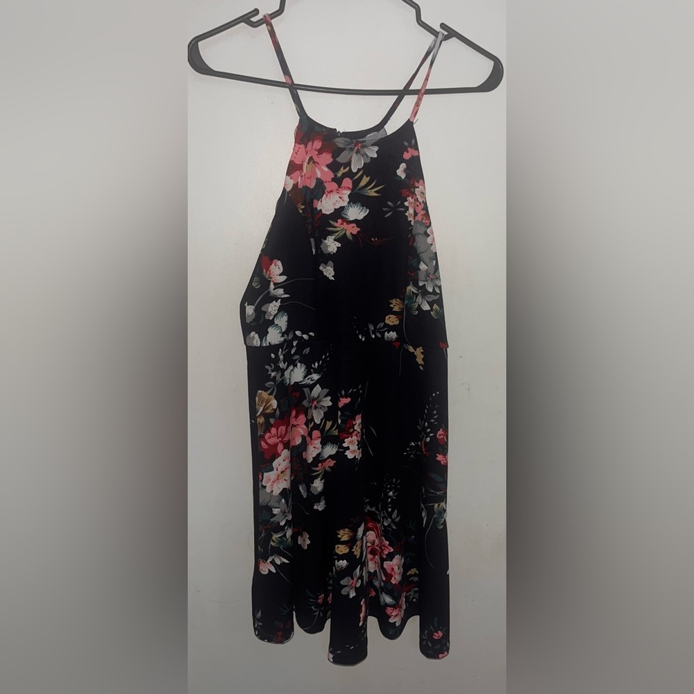 SHEIN Black and Pink Floral dress